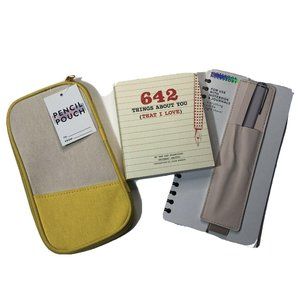NEW Bundle Valentines 642 Things About You Journal & Notebook Accessories, Pouch